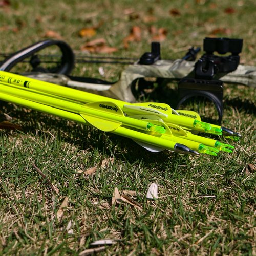 BOWSOUL Carbon Arrow Archery 30inch Bright Colors Hunting Target Practice Arrows for Compound & Recurve Bow Spine 500 with Removable Tips (Pack of 12) (Bright Yellow)
