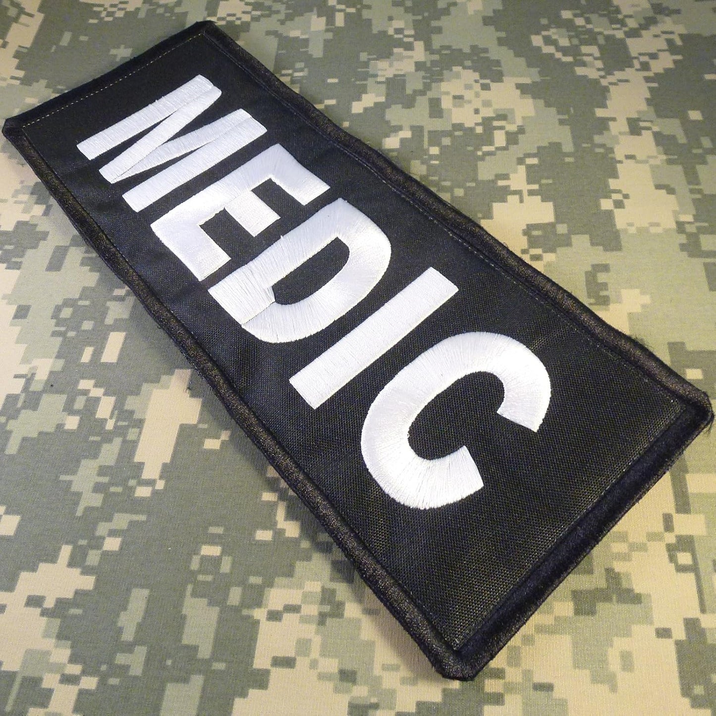 Medic Big XL 10x4 inch EMT EMS Paramedic Vest Tactical Embroidered Nylon Touch Fastener Patch