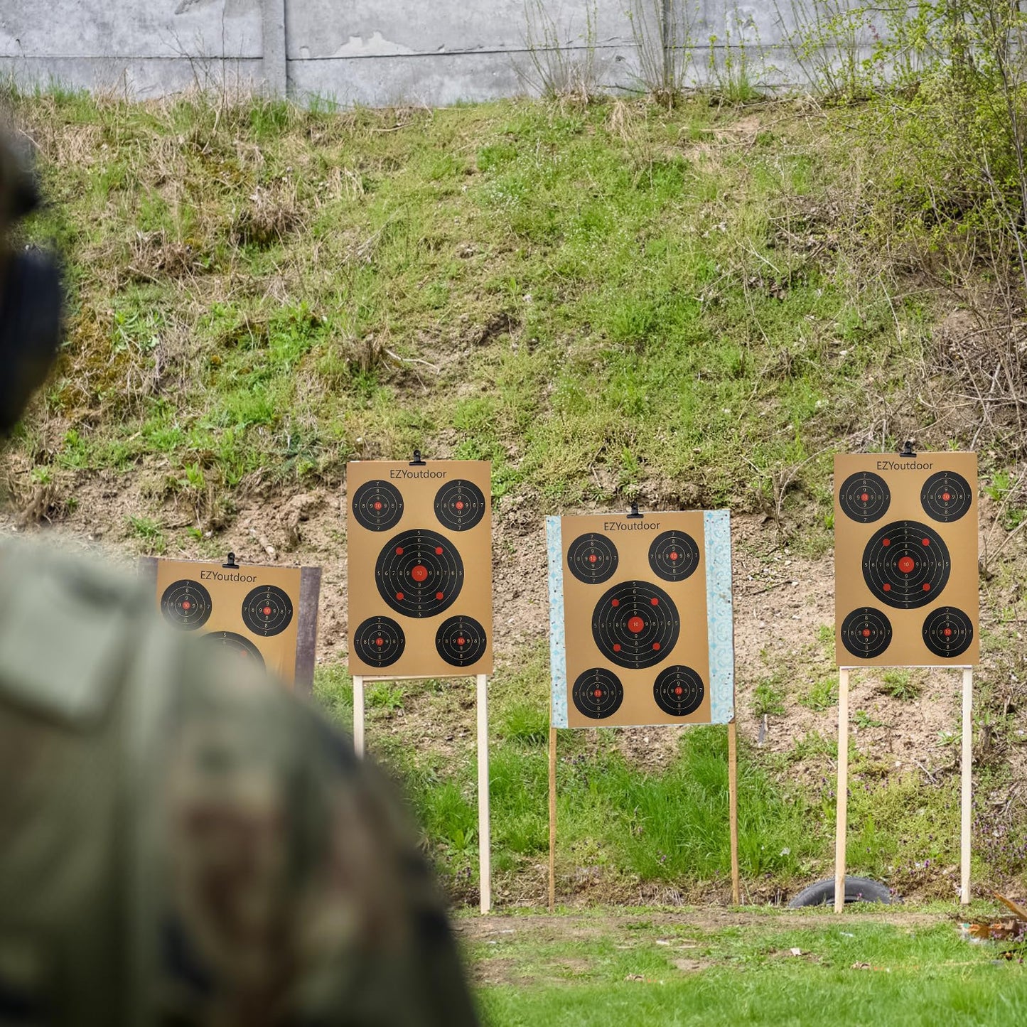 EZYoutdoor Multiple Aiming Zones Paper Targets, 45 Pack Paper Shooting Targets 17 x 25 Inch, Suitable for Handguns, Airguns, Rifles, BB Guns Practice, Outdoor and Indoor Use