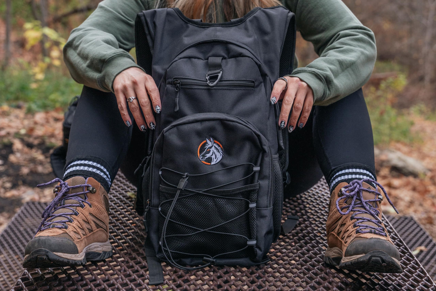 Fierce Mule Hydration Backpack 18L with First Aid Kit, 3L Water Bladder & Cooling Towel - Lightweight Hydration Daypack for Biking, Running, Hiking, Camping, Raves