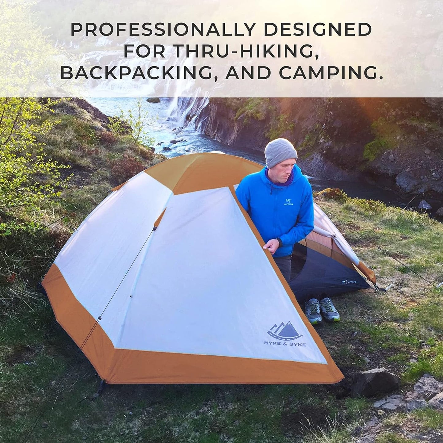 Hyke & Byke Yosemite Hiking & Backpacking Tent - 3 Season Ultralight, Waterproof Tent for Camping w/Rain Fly and Footprint - 2 Person - Lime Green