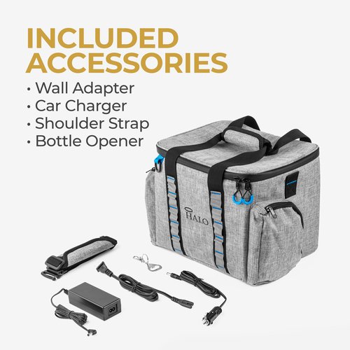 Halo Thermoelectric Cooler Bag, 12V Electric Cooler Bag with Hybrid Cooling and Warming Technology, Plug-in for Vehicles, 15L Capacity, Lavender