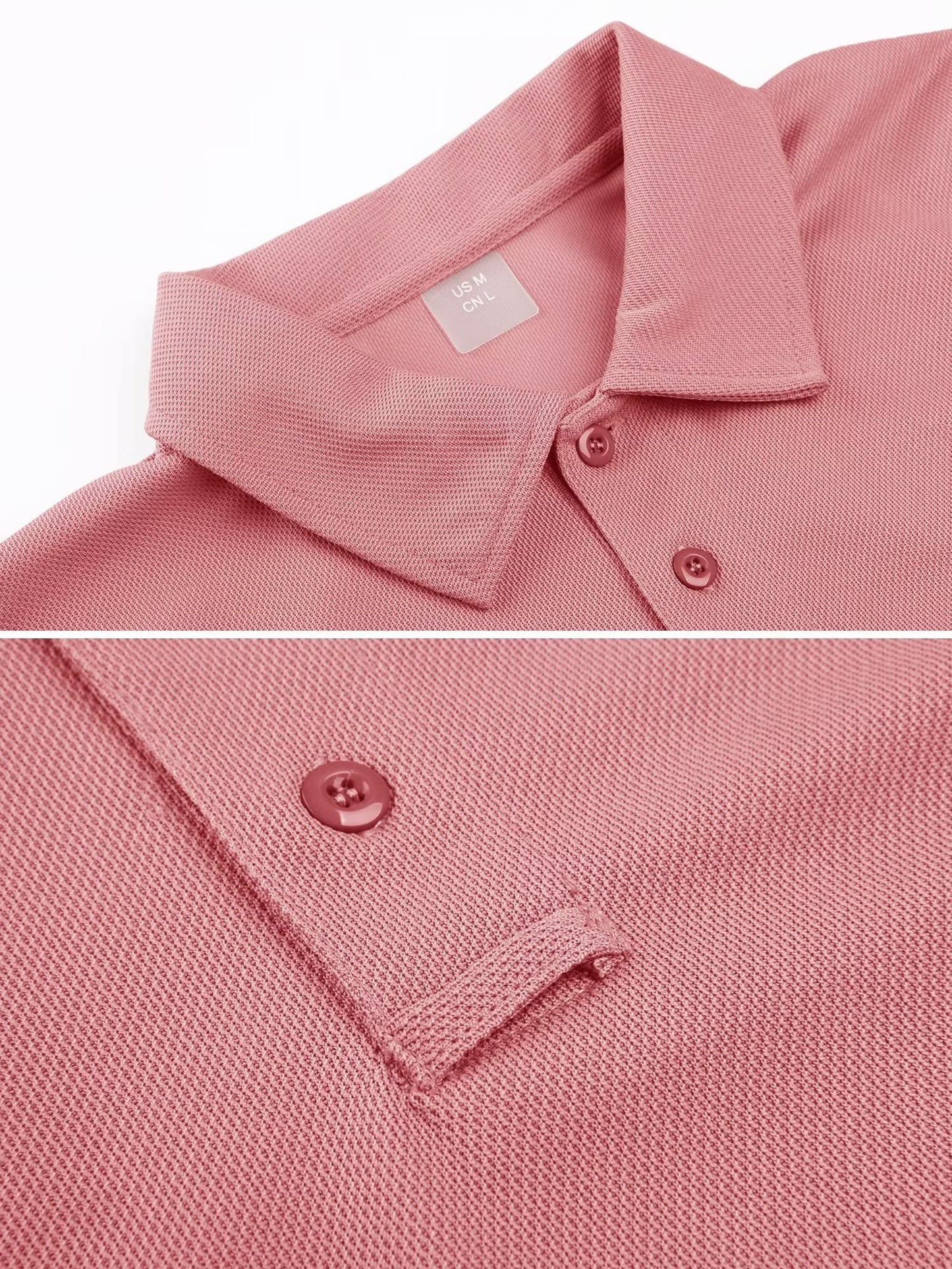 MAGCOMSEN Polo Shirts for Men T Shirts Golf Shirts Pique Short Sleeve Combat Shirt Tactical Shirt Grey Pink L