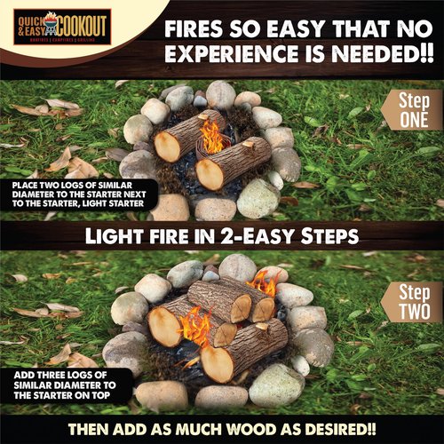 Start Campfires Fast with Zero Effort! The Most Powerful Fire Starter You Will Ever Use. Plant-Based Fuels Only. Light Wet Logs Without Kindling. Patent-Pending. for Camping, Fire Pits, Survival