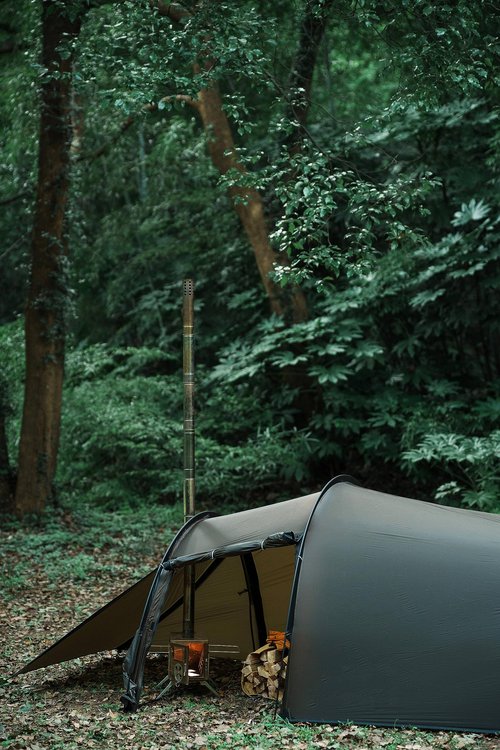Hot Tent with Stove Jack for 1-2 Person Camping Tent Winter Tent 4 Season Tent Backpacking for Camping Hiking Hunting Fishing Waterproof Windproof + Hot Tent Stove Jack