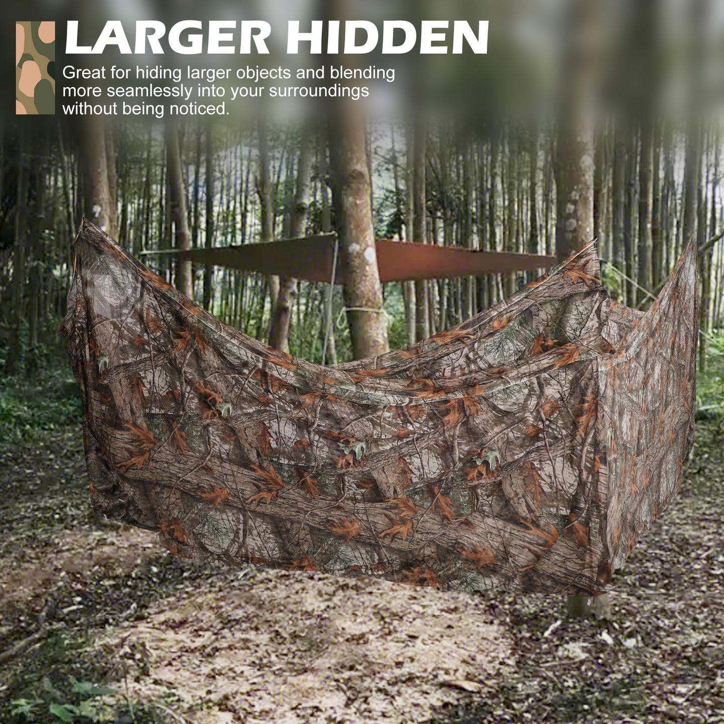 Adnee 5 x 19.7ft Hunting Camo Netting- Camouflage Netting-Camo Ground Blinds Mesh Net for Hunting Shooting Party Decoration Photograph Car Cover Sunshade