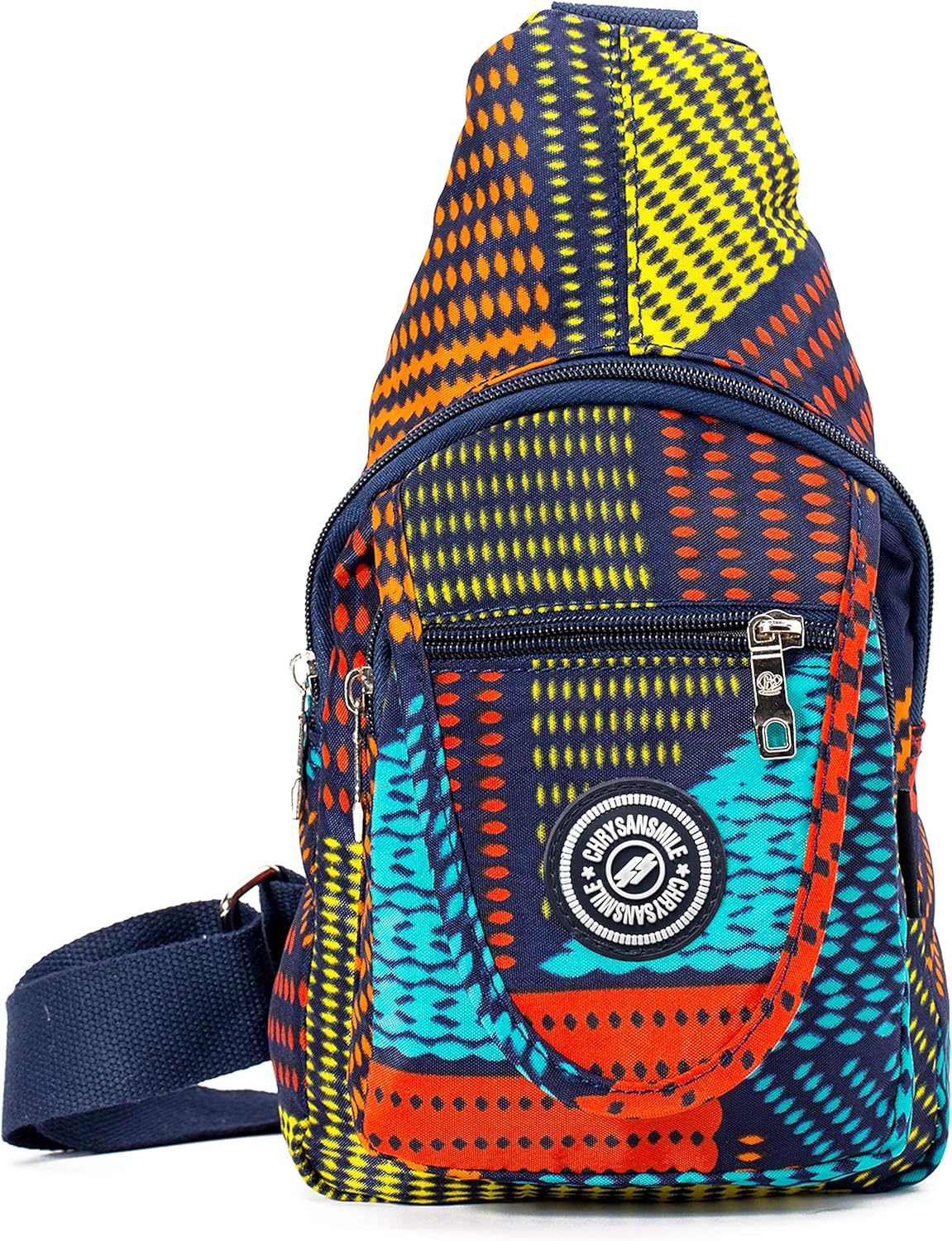 Chrysansmile Sling Bag for Women Men Nylon Crossbody Bags Fanny Packs Flower Print Small Backpack for Travel Hiking