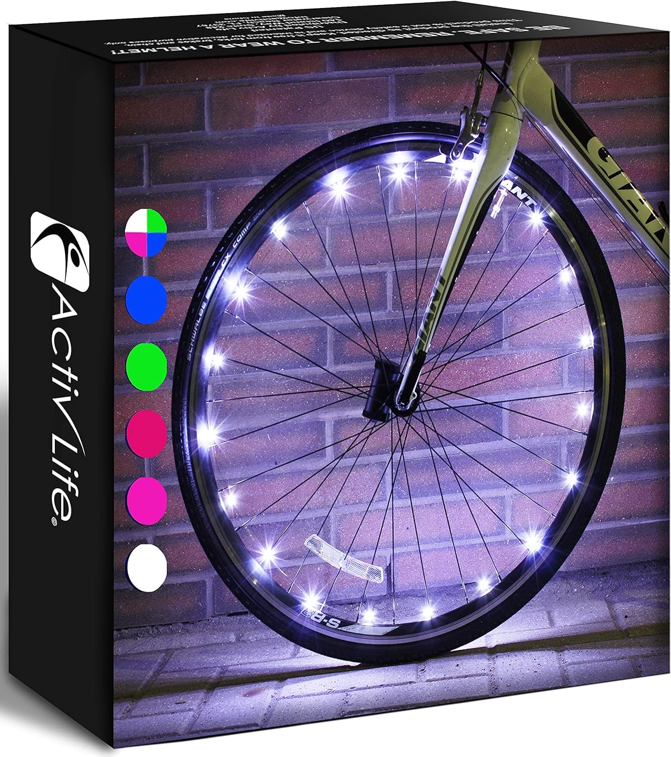 Activ Life LED Bike Wheel Lights with Batteries Included, Get 100% Brighter and Visible from All Angles for Ultimate Safety & Style (1 Tire Pack, Multicolor)