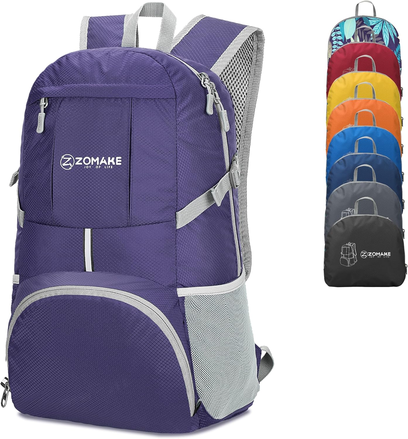 ZOMAKE Lightweight Packable Backpack 35L, Light Foldable Backpacks Water Resistant Collapsible Hiking Bag, Compact Folding Day Pack for Travel Camping(Black)