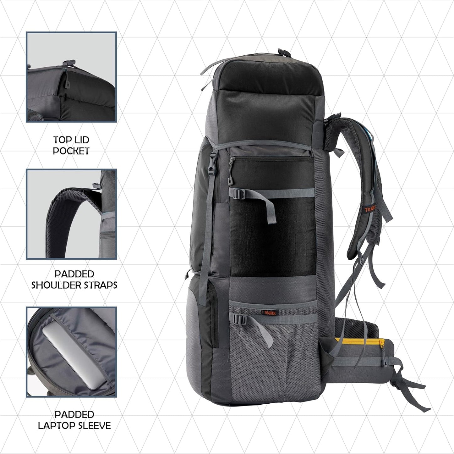 STONEX 60 Ltr Travel Backpack Trekking Rucksack bag for Men & Women Travel Camping Hiking Backpack, Sky Blue