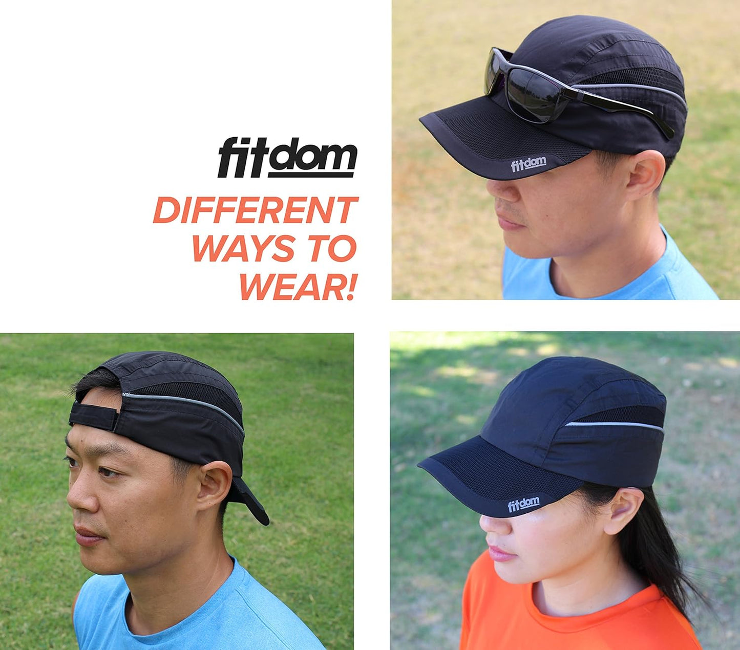 Fitdom Lightweight All Sports Cap Perfect Hat for Running, Hiking, Tennis, Golf