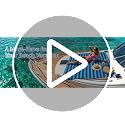 OIGAE Waterproof Sandproof Beach Blanket 7x7 ft Blue Wave Stripes - Oversized Family Mat