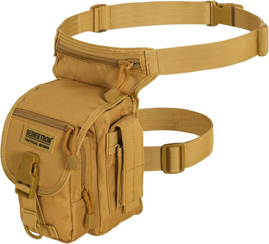 Waterproof Tactical Leg Bag for Hiking & Airsoft - Seibertron Black Utility Pouch