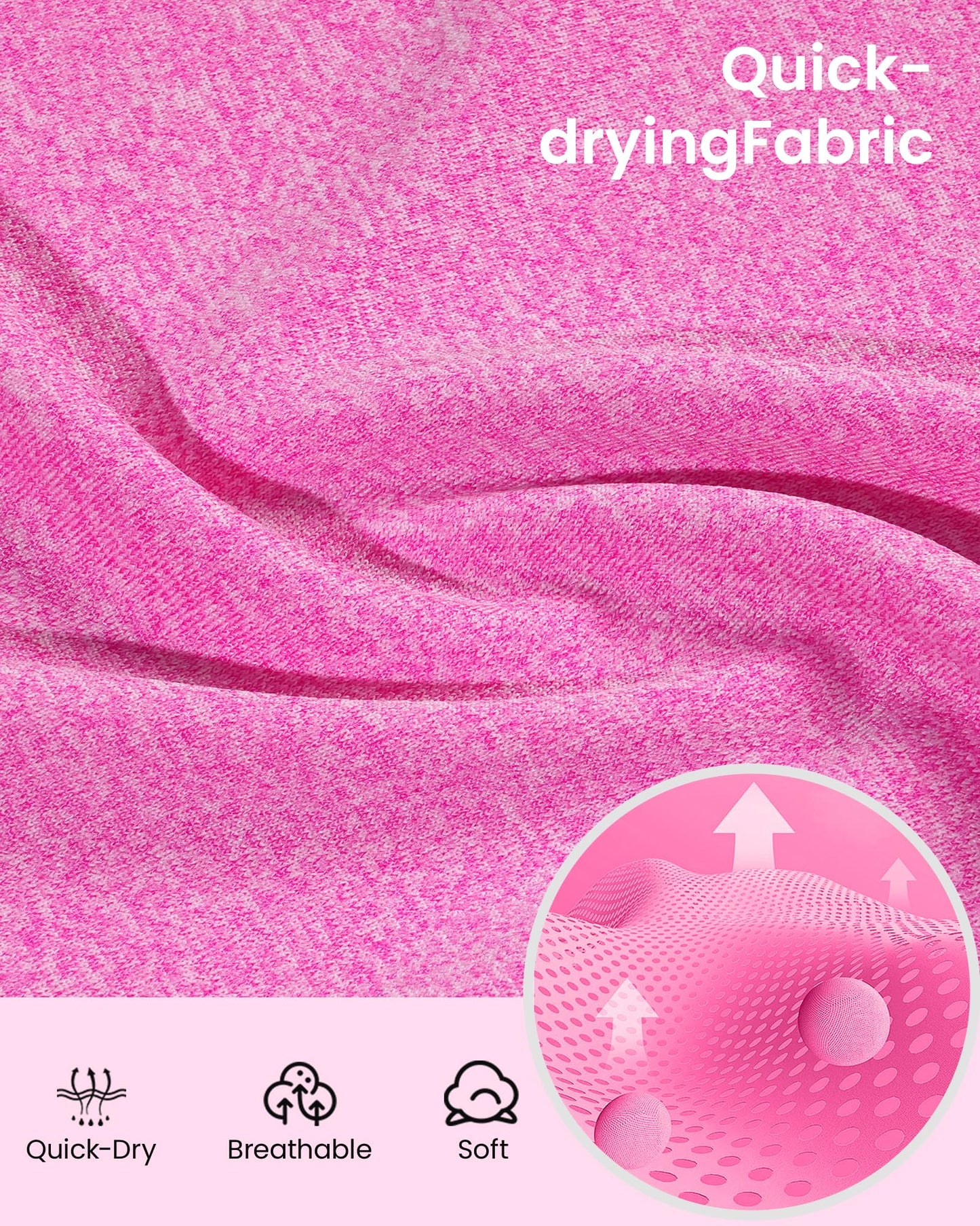 Auranso Girls Long Sleeve Shirts 3 Pack Dry Fit Athletic Tops Active Shirts for Girls Rose Pink-Light Grey-Light Blue 7-8 Years