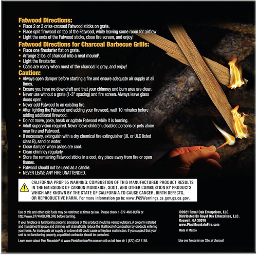 100% Natural Fatwood Firestarting Sticks - 5 lb Pine Mountain StarterStikk for Campfire, Fireplace & Fire Pit