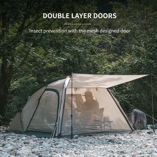 Naturehike Massif 4 Season Hot Tent with Stove Jack, 2 Person, UPF50+ Waterproof Windproof Winter Tent with Room and Hall