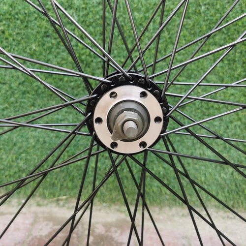 DONSP1986 26 inch x 1.85" Heavy Duty Bike Rim Wheel Set, 12 Gauge 48 Spokes Wheelset, Double Wall Aluminum Alloy 26" Bicycle Wheels Rims (Front & Rear) (Black) Disc Brake