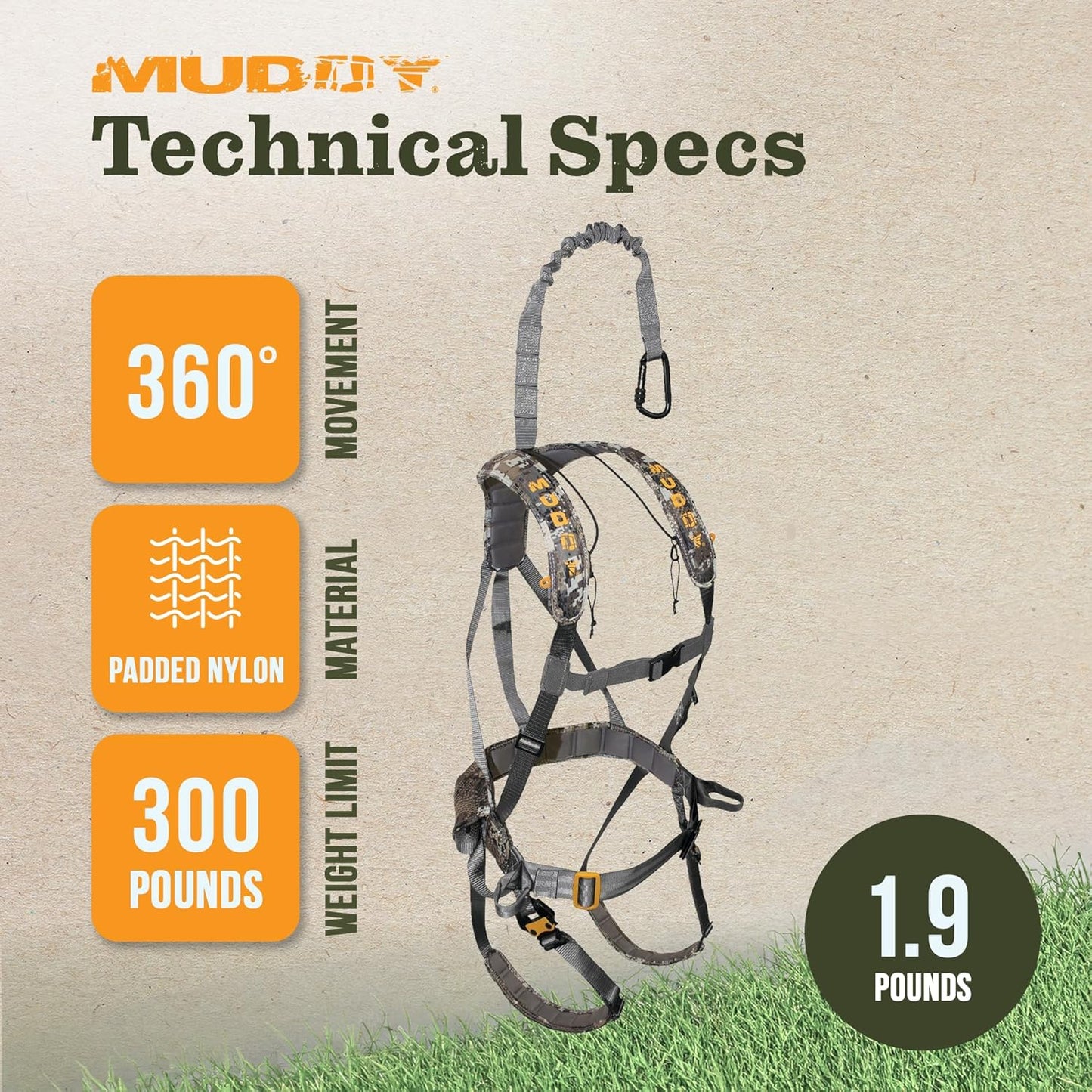 MUDDY Tree Stand Safety Harness Hunting Accessory