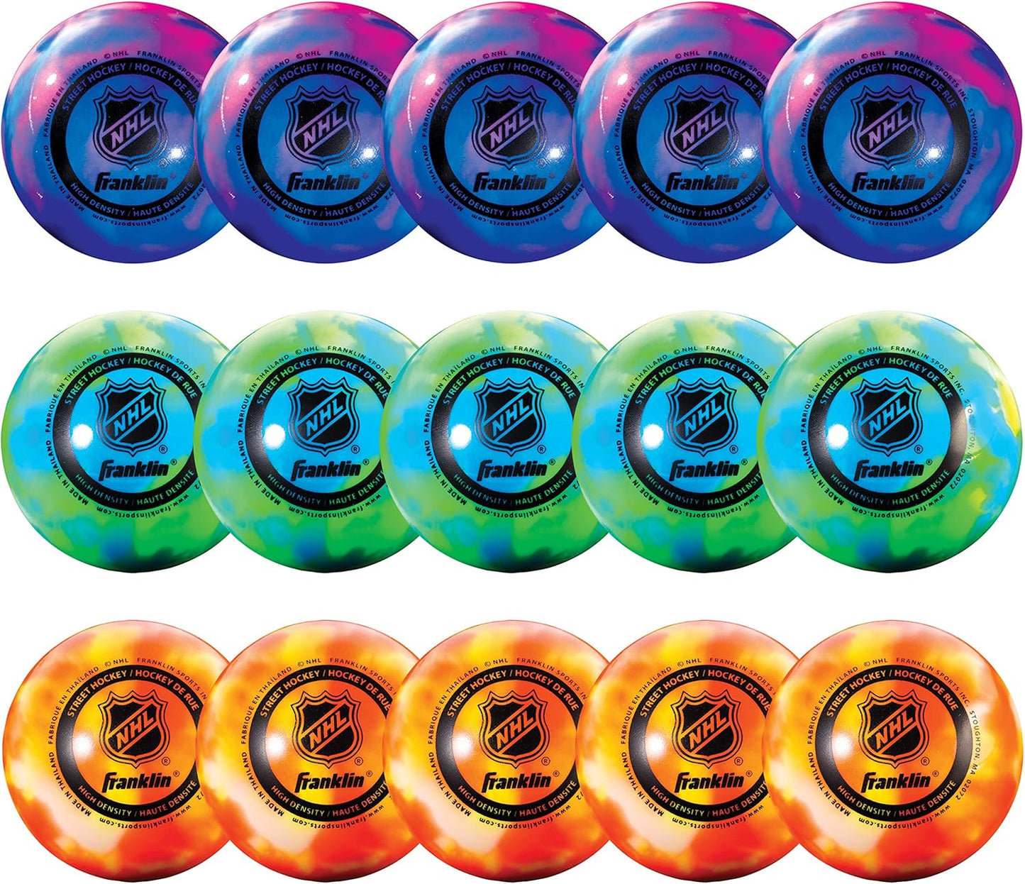 Official Size Franklin Sports NHL Street Hockey Balls | No Bounce | Assorted Colors