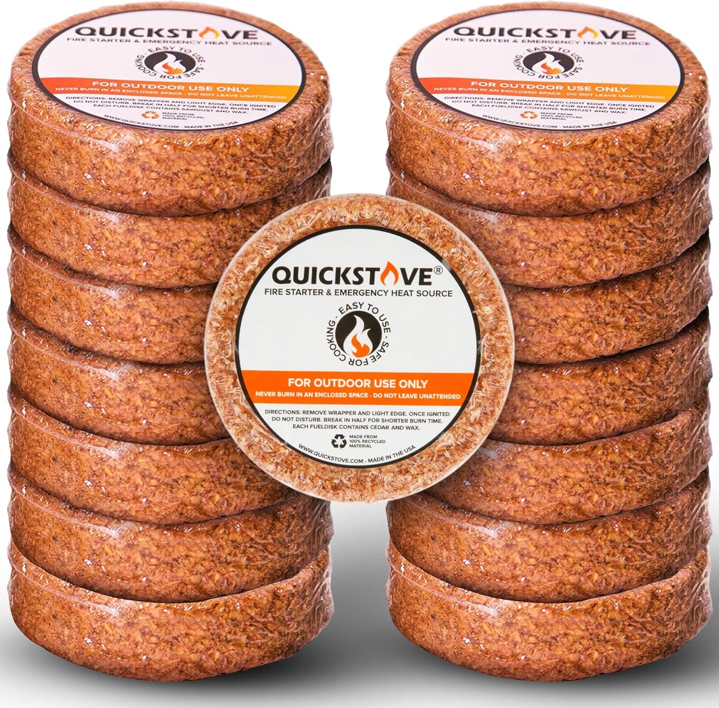 Fire Starters (10 Pack) – Waterproof Emergency Fuel Disks for Camping Essentials, Wood Stove, Fireplace, Fire Pit, Survival Kit, Campfire & Outdoor Accessories