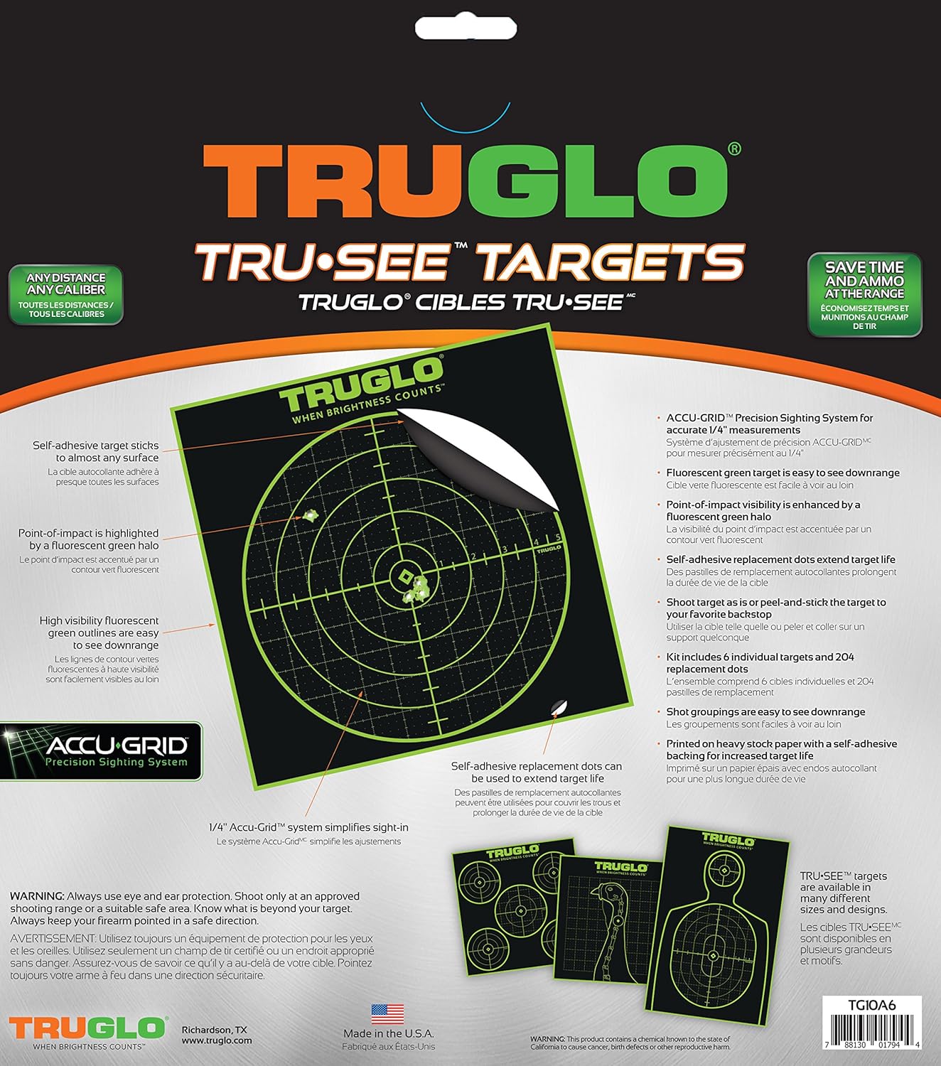 TRUGLO 12X12 Tru-See 100 Yard Bright Fluorescent Self-Adhesive High-Visible Reactive Splatter Targets, Available in 6, 12, 25 or 50-Pack Options
