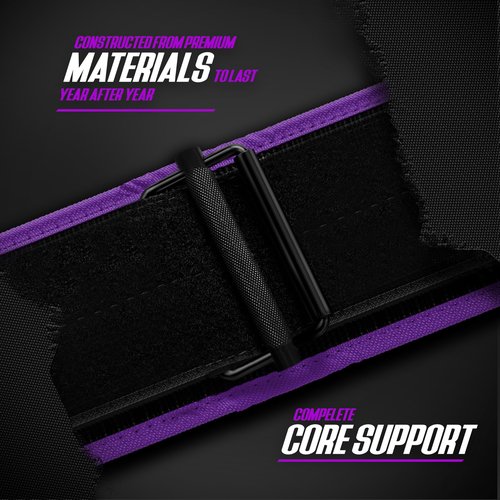 DXM SPORTS Self-Locking Weight Lifting Belt - Men Women Gym Fitness Strength Training, Bodybuilding Powerlifting Weightlifting Workout, Deadlift Squat, Pro Exercise Belt (Purple, XX-Large)