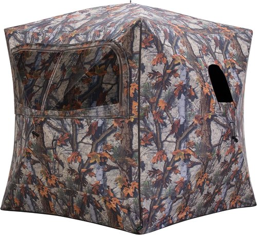 Barronett Blinds® Grounder 350, Portable Hunting Blind, Pop-Up Hub Blind, Huge Interior, Large Shooting Windows, 3-Person, Bloodtrail® Woodland, 80” x 90” x 90