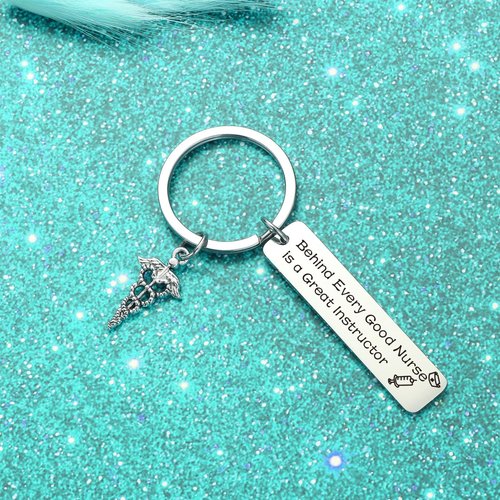 ZQEOU Nursing Keychain Nurse Preceptor Professor Teacher Gift Nursing Instructor Gifts Nurses Day Gift RN Gifts