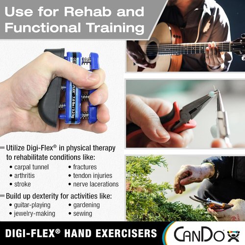 CanDo Digi-Flex Hand and Finger Exerciser Gold XXX-Heavy Resistance - For Dexterity, Strength, and Flexibility for Fingers, Hands, and Forearms.