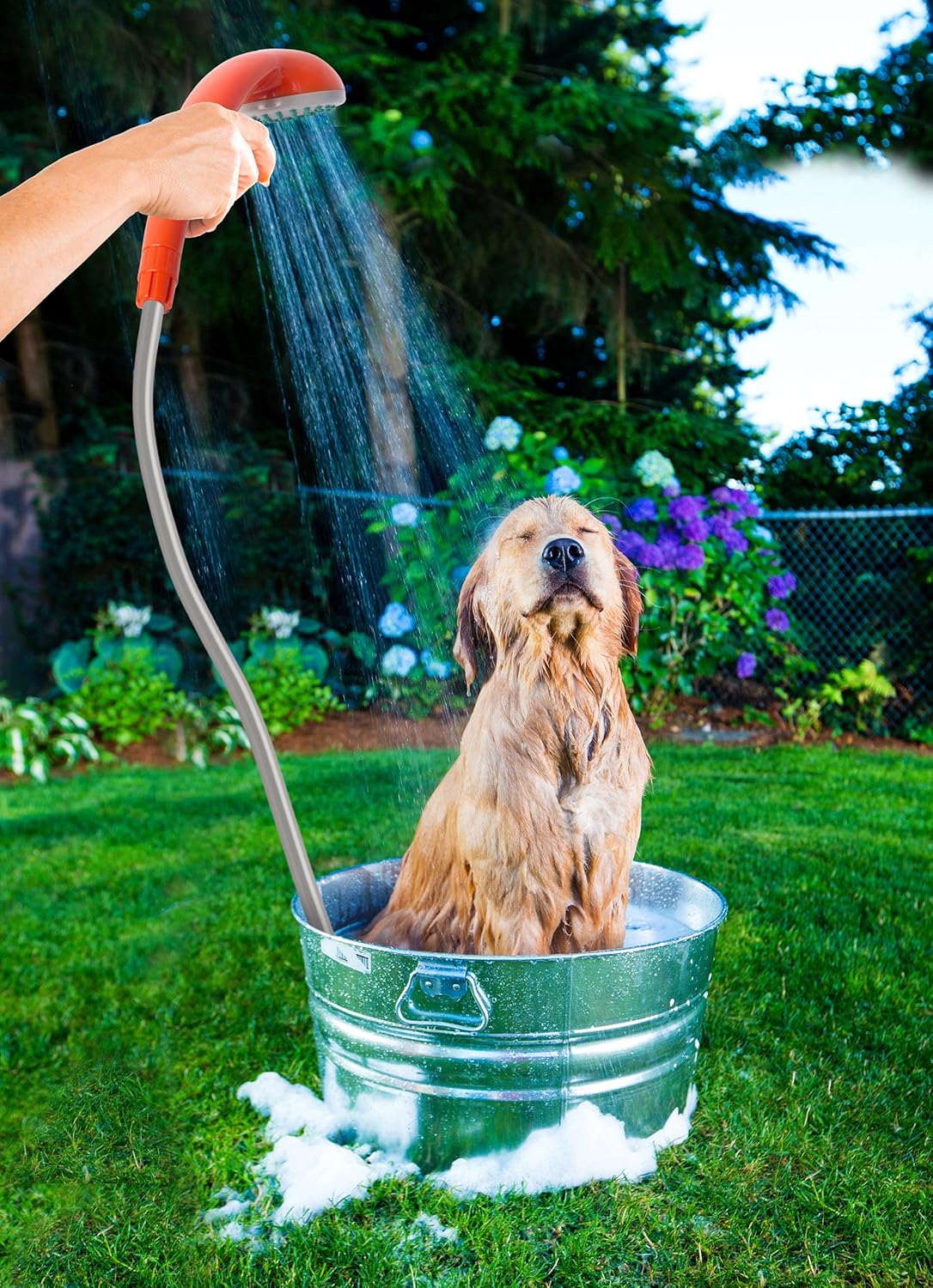 Portable Outdoor Shower - Battery-Powered Handheld Camping Showerhead for Easy Water Pumping