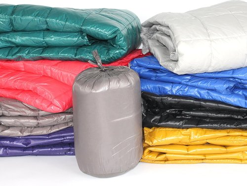 High Loft Down Throw Blanket - 50" x 70" Water Resistant, Black Nylon Cover