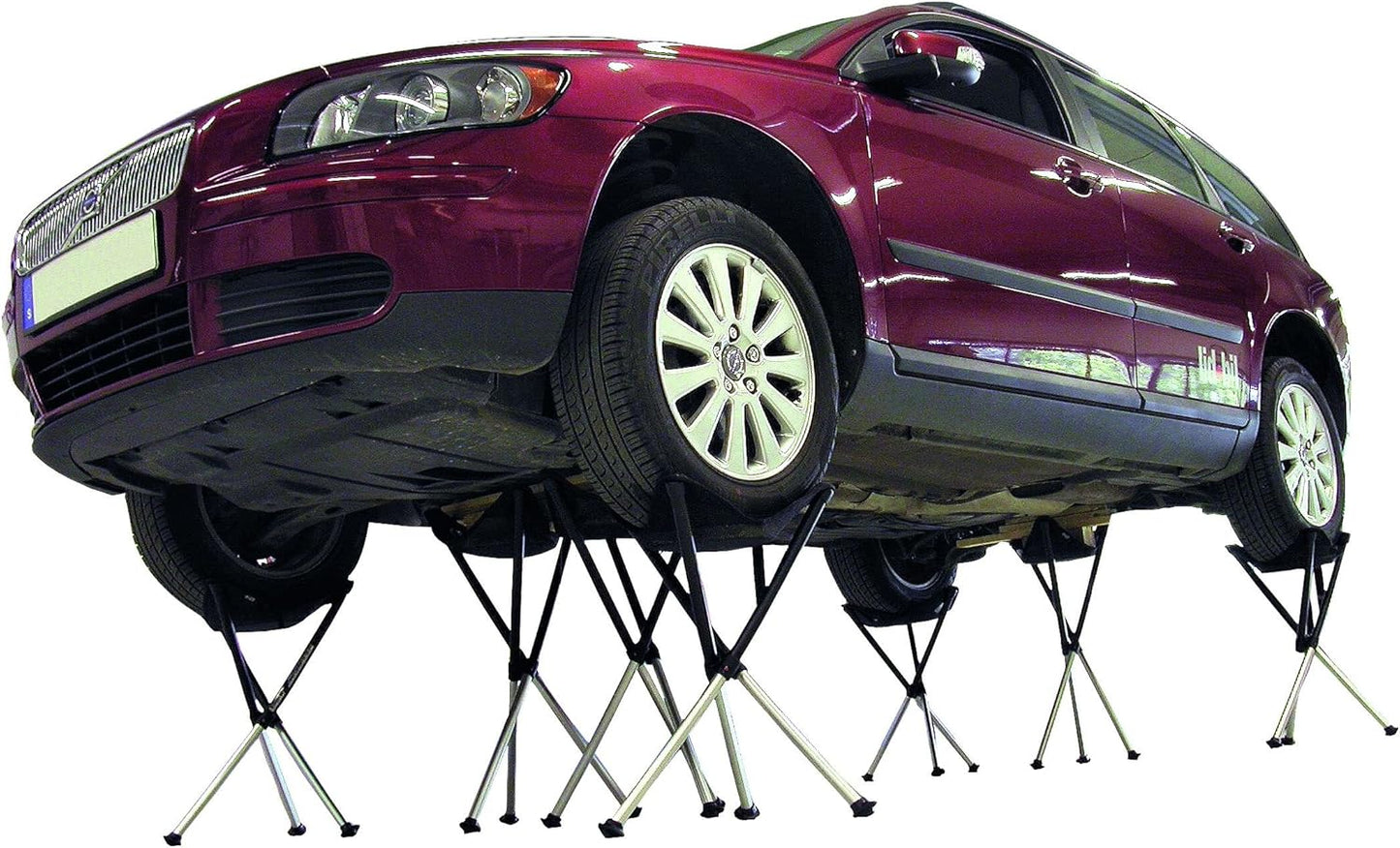 Comfort Model - Black and Silver - 3 Legged Folding Stool in Aluminium - Height 18" to 30" - Maximum Load 440 to 550 Lbs - Made in Sweden
