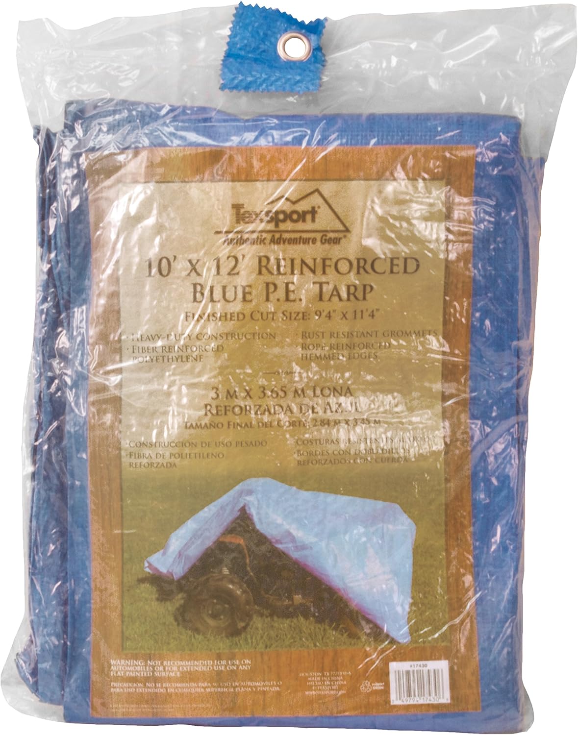 Texsport Heavy-Duty Reinforced Multi-Purpose Waterproof Blue Tarp
