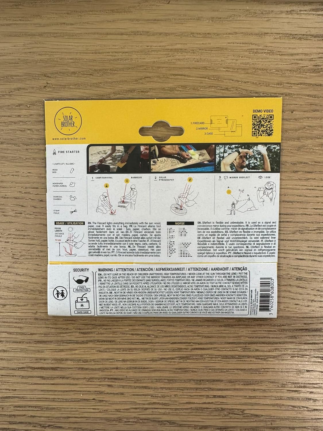 Adventure Kit Solar fire Starter and a Signal Mirror