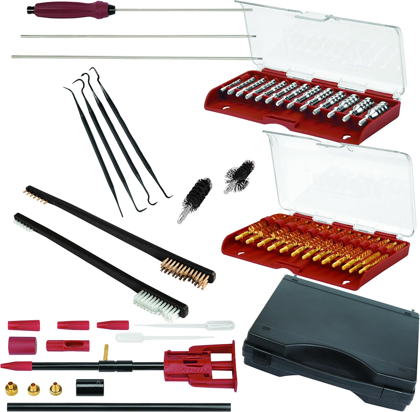 Tipton Ultra Firearm Cleaning Kit - Jags, Brushes & Bore Guide in Storage Case
