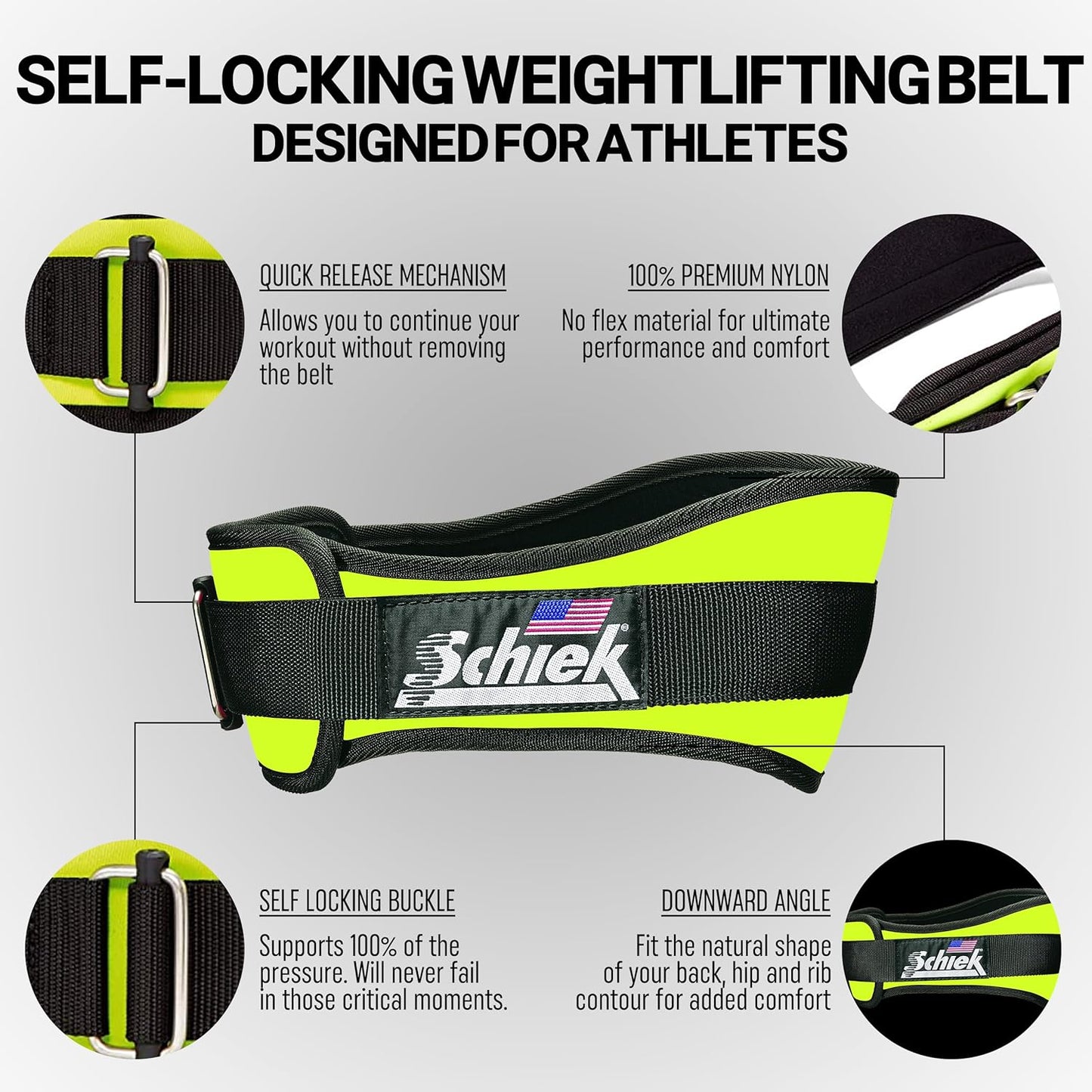 Schiek Sports 2006 Nylon 6 Inches Weight Lifting Belt - Support Belt for Power Lifting