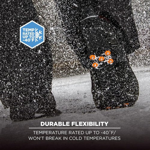 Ergodyne - 16774 TREX 6310 Adjustable Slip-On Ice Traction Cleat with 10 Carbon Steel Spike Grips,Black,Large