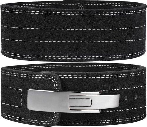 10MM ARD CHAMPS™ Leather Lever Weightlifting Belt - Pro Gym Training Red, White & Blue