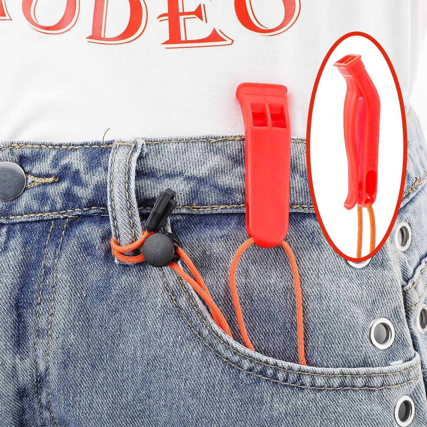 JIEYAO 4 Pcs Emergency Whistles with Adjustable Lanyard, Safety Survival Whistles, Loud Plastic Whistles Boat Floating Marine Whistle for Fishing Hiking Kayaking Camping Safety & Survival Equipment