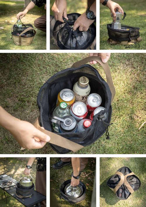 camping moon CAMPINGMOON Dutch Oven Bag for 8-inch Dutch Oven w/o Feet Canvas Extra Thick Round Cooking System Storage Bag Stock Pot Case DO-27-BK