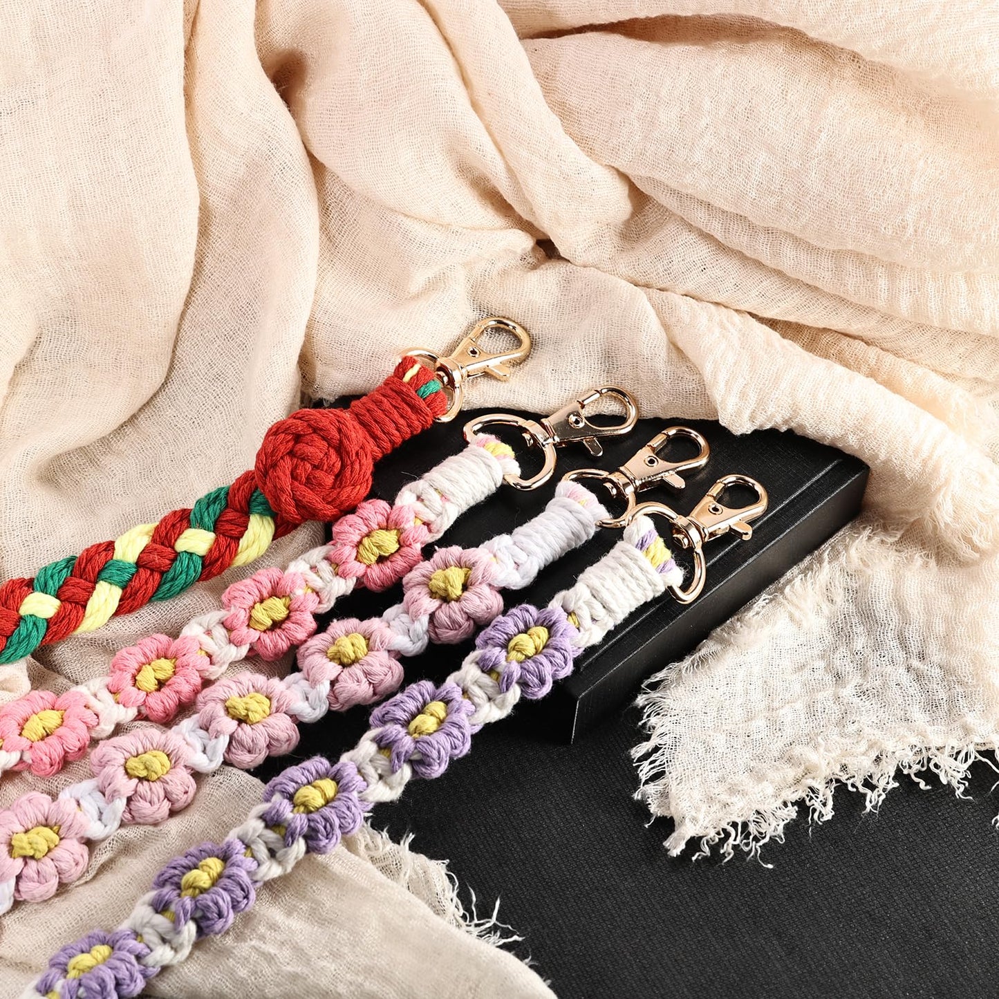 Accessories Set for Owala Water Bottle 24 oz 32 oz 40 oz, Anti-slip Silione Boot, Hand-woven Water Bottle Handle Strap and Keychain Charm included, Compatible with Owala freesip