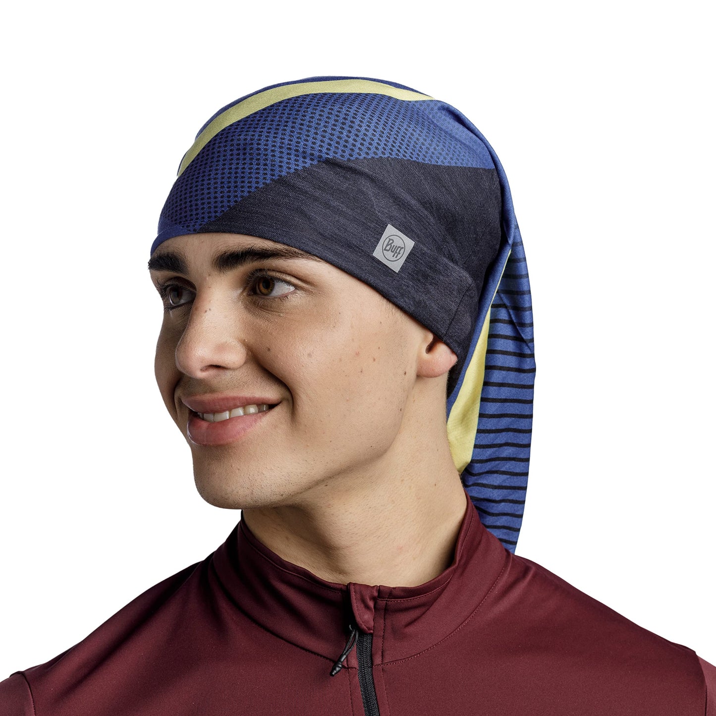 BUFF CoolNet UV Bike Neck Gaiter, Reflective, UPF 50 Sun Protection, Breathable, Cooling Bandana, Quick Dry Face Mask, Akim Cobalt, Adult Size