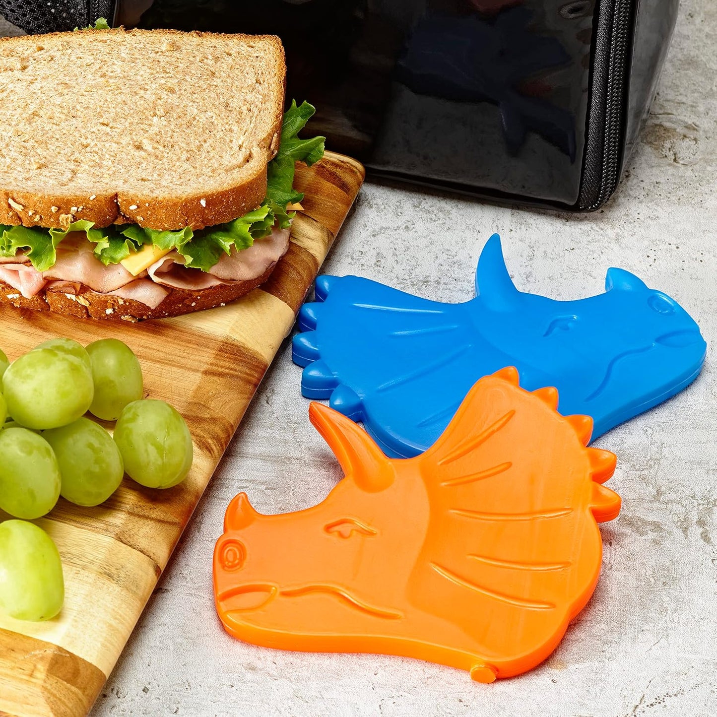 Fit & Fresh Cool Coolers Kids Lunch Box Ice Packs, Slim Ice Packs for Lunch Bags, Lunch Ice Packs Reusable-Multicolored, Set of 4 (Penguin)