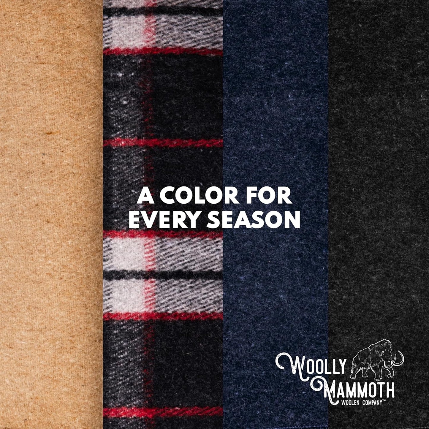 Woolly Mammoth Woolen Co. | Extra Large Merino Wool Camp Blanket | Perfect Outdoor Gear | Bedroll for Bushcraft, Camping, Trekking, Hiking, Survival, or Throw Blanket at the Cabin (Gray), 66" x 90"