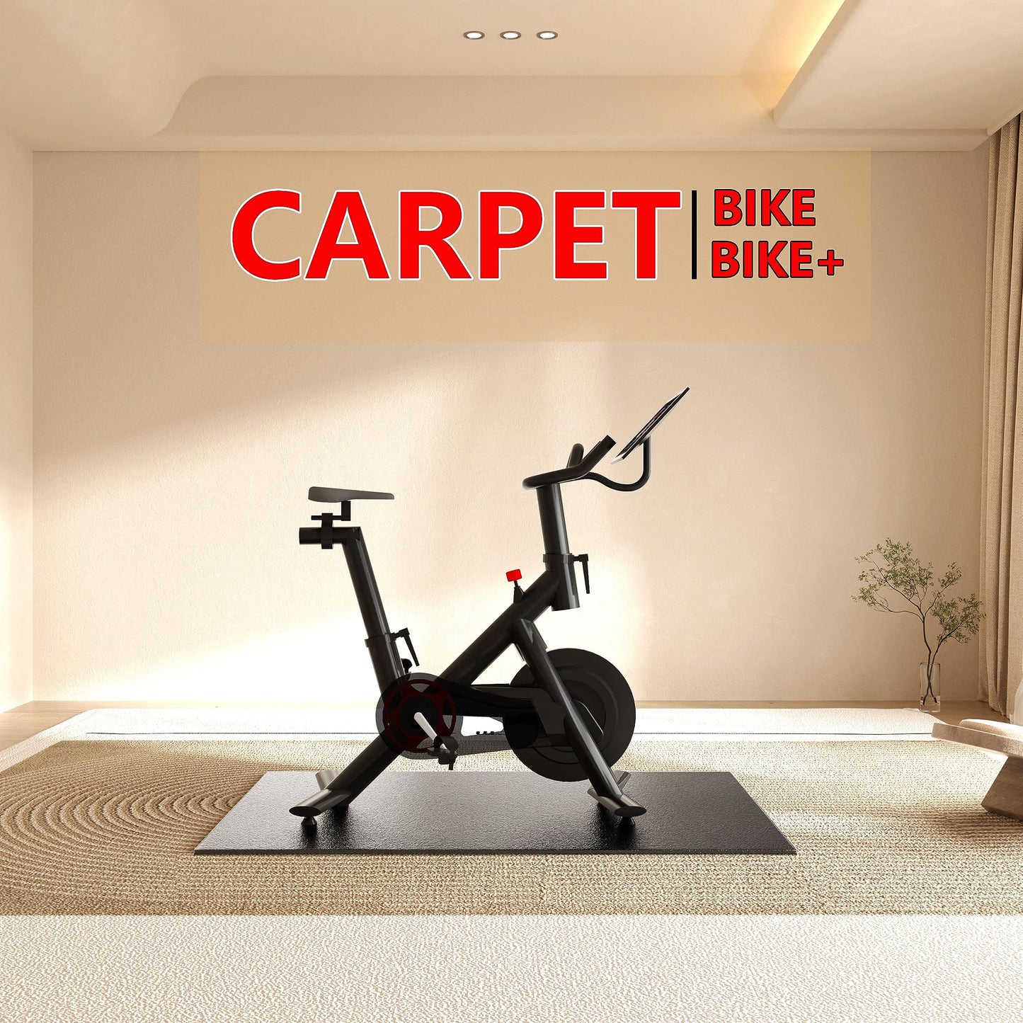 ABBER 36-102 Row Mat Compatible with Peloton Bike, Elliptical, Under Exercise Mat Pad for Stationary Indoor Spin Bike,Hardwood Floor Exercise Equipment Machine