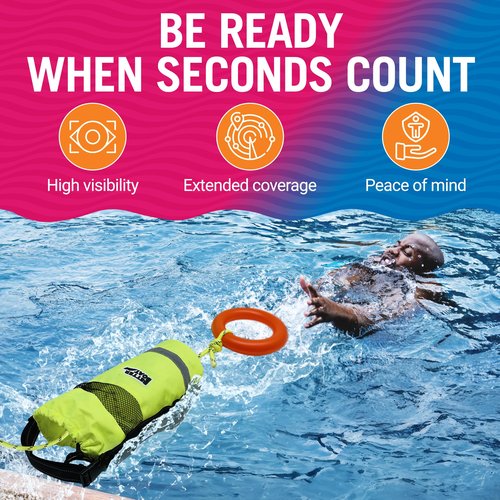 Water Throw Bag for Rescue, 50 FT Rope, Water Rescue Equipment with Line Bag, Ideal for Kayak, Larger Boats, and Emergency Use