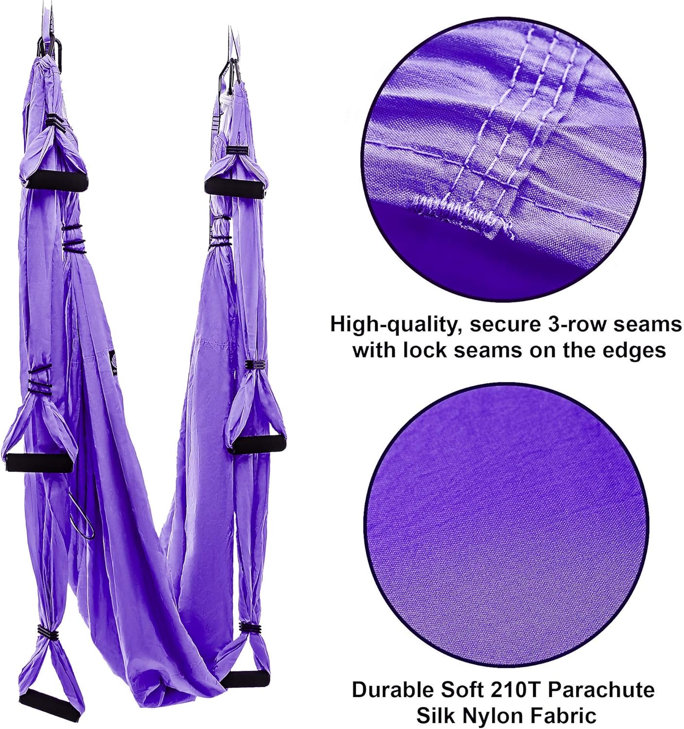Aerial Yoga Swing Set - Hammock Hanging Swing - Sling Inversion Fly Kit - Antigravity Yoga Sling - Suspension Trapeze
