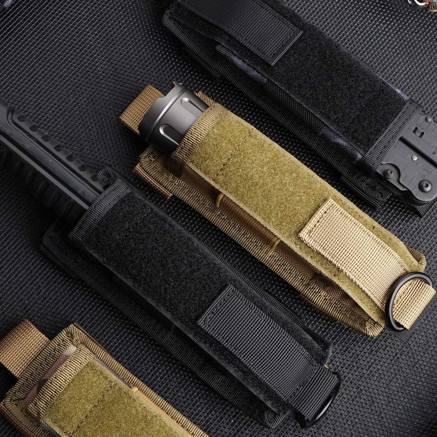 VIPERADE Tactical Flashlight Holster, Molle Flashlight Holder for Belt, Flashlight Pouch, Open Top Flashlight Holder for Vertical & Horizontal Carrying