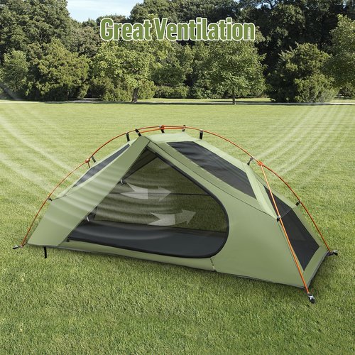 Night Cat 1-Person Camping Tent: Lightweight Waterproof Hiking Tent for Adult Cot Not Included
