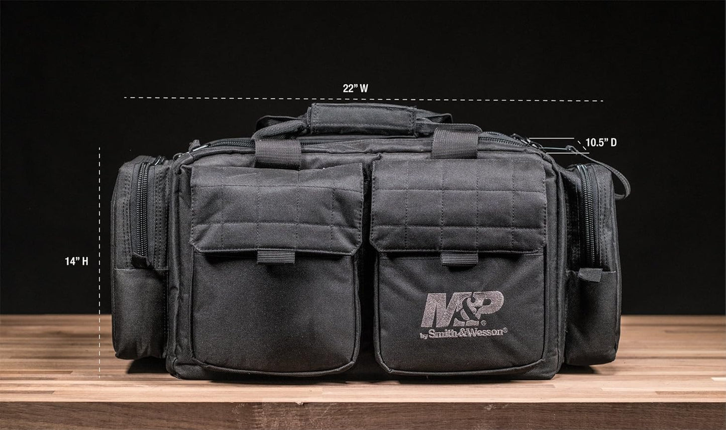 SMITH & WESSON S&W and M&P Tactical Range Bags with Weather Resistant Material for Shooting, Range, Storage and Transport